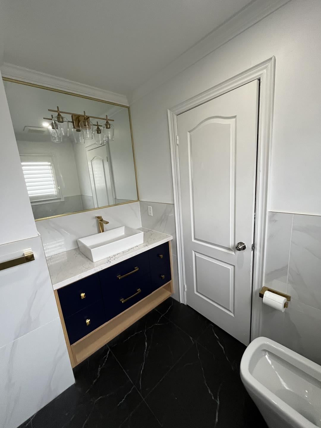 Bathroom renovation completed by Romanos Renovations, GTA